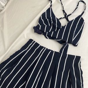 Striped shirt & shorts set